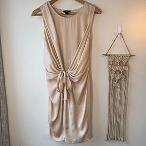 H&M Light Blush Crewneck Sleeveless Dress Tie Front Size 2/XS